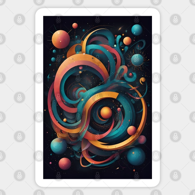 Kaleidoscopic Whimsy: Vibrant Shapes and Bubbles Magnet by AlexBRD